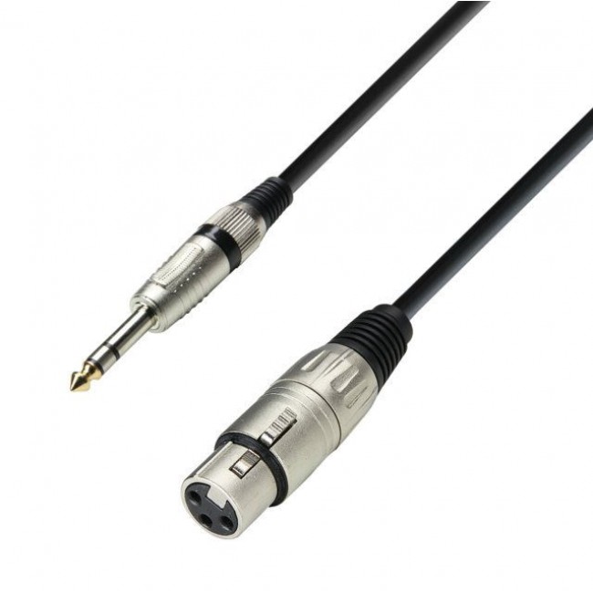ADAM HALL K3BFV0600 | Cable de Micro de XLR hembra a Jack 6,3 mm estéreo 6 m
