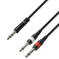 ADAM HALL K3YVPP0300 | Cable de Audio de Jack 6,3 mm estéreo a 2 Jacks 6,3 mm mono 3 m