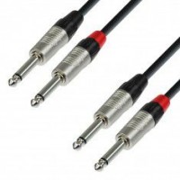 ADAM HALL K4TPP0150 | Cable de Audio REAN de 2 Jacks 6,3 mm mono a 2 Jacks 6,3 mm mono 1,5 m