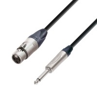 ADAM HALL K5MFP1000 | Cable de Micrófono Neutrik de XLR Hembra a Jack 6,3 mm Mono 10 Mt