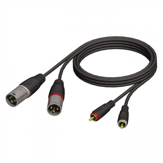 ADAM HALL KCREF7013 | Cable de Audio de 2 XLR macho a 2 RCA macho 3 m