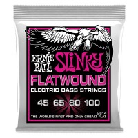 ERNIE BALL P02814 | Cuerdas de Bajo Eléctrico Super Slinky Flatwound Calibres 45-100