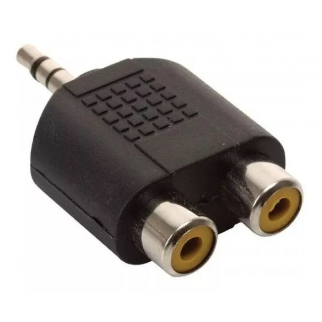 ADAM HALL 7550 | Adaptador en Y de 2 RCA hembra a Minijack 3,5 mm macho estéreo