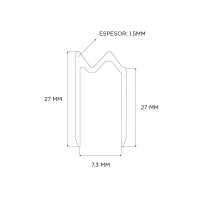 Penn Elcom E0850-2000 | Perfil de Cierre para Madera de 6mm 2Mt