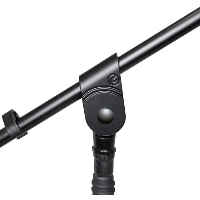 Gravity GMS2321B | Pie de micrófono con base redonda y brazo jirafa ajustable.